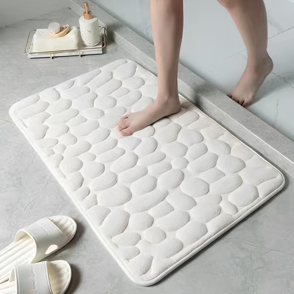 Small Stone Embossed Floor Mats Bathroom Sponge Non-slip Water-absorbing Floor Mats Household Dirt-resistant and Easy To Clean Pebble Floor Mats
