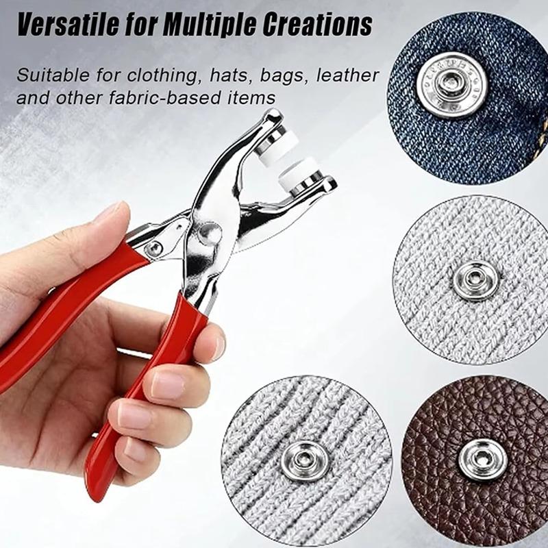 Clothing Button Set Multicolored Solid Buckles+Pliers Set Metal Snap Button Replaceable Clothing Buttons