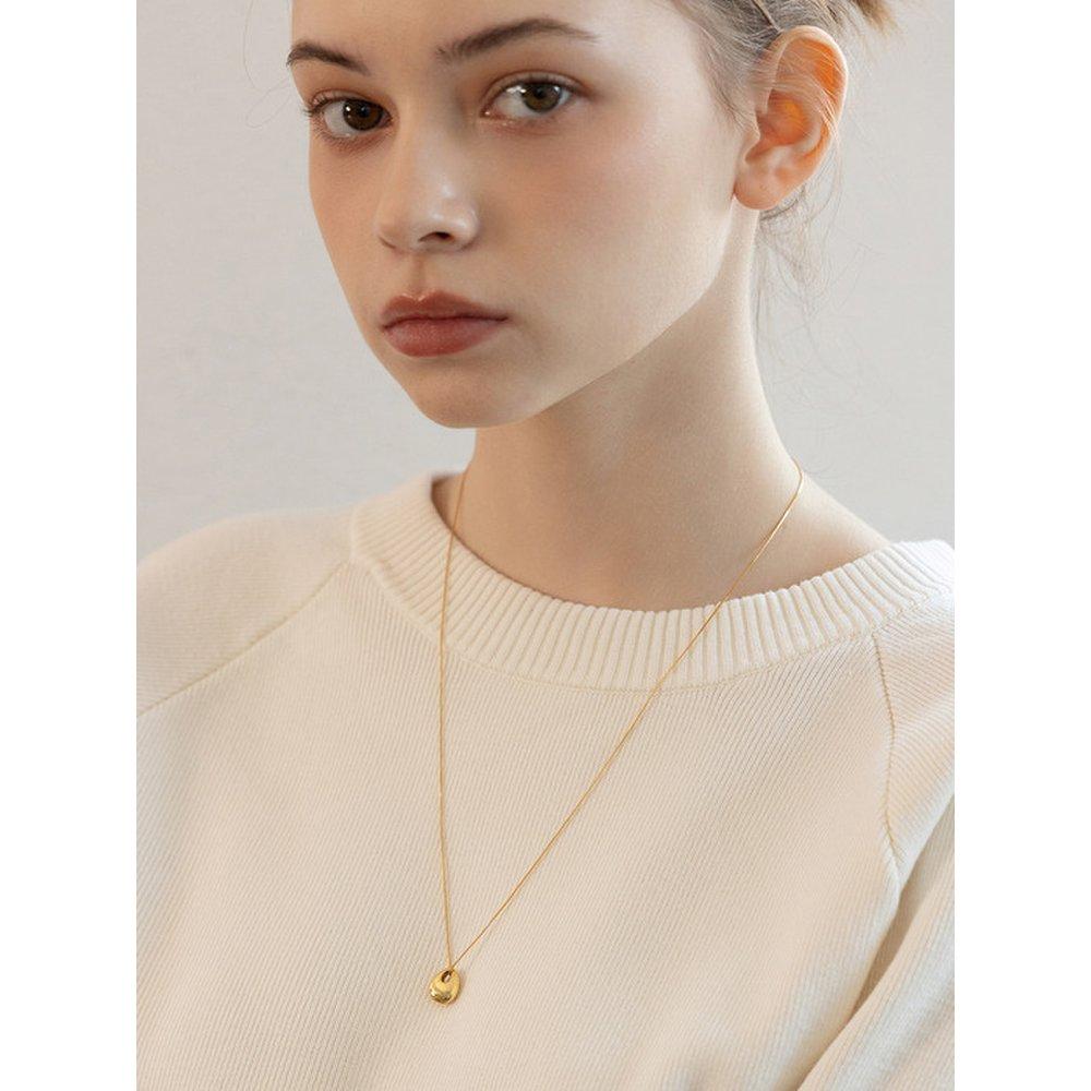 (925 Silver) Glim Pebble Long Necklace Nz2430
