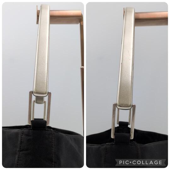 PRADA Metal Handle Handbag Semi One Shoulder Bag Hobo Archive Y2K Triangle Logo Plate