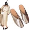 New Women's Loafers with Flat Bottom and Casual Coverage Women's Luxurious PU Fashionable Slippers with Toe Caps Plus Size 35-42