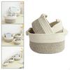 3x Storage Basket Woven Blanket Shelf Decorative Sorting Organization Handmade Bins for