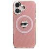 Karl Lagerfeld IML Choupette Head Logo MagSafe Case for iPhone 16 Pink