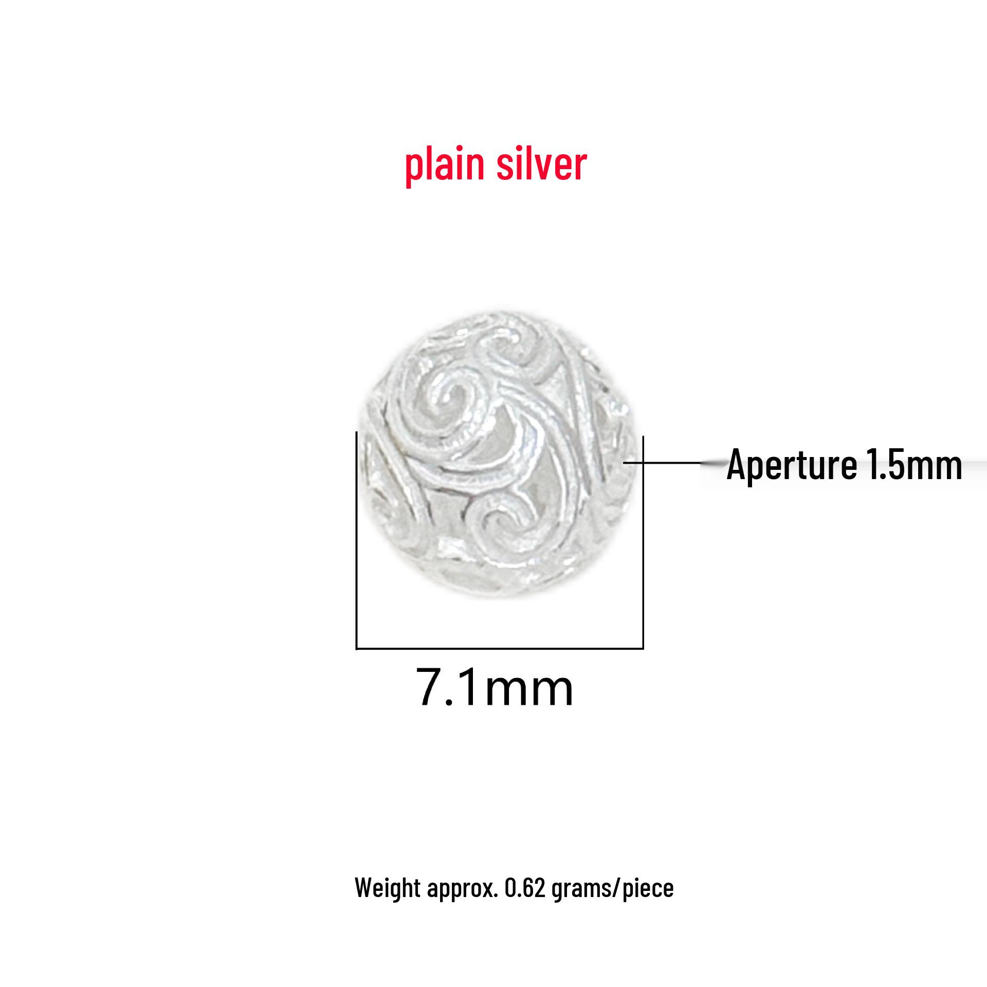 S999 Sterling Silver Auspicious Clouds Spacer Bead with Meander Pattern for DIY Chinese Style Bracelets and Necklaces серебряный