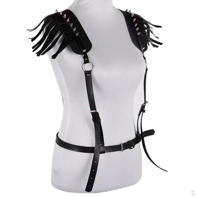 Lady Leather Pin Buckle Tassel Suspender Waist Belt Waspie Corset