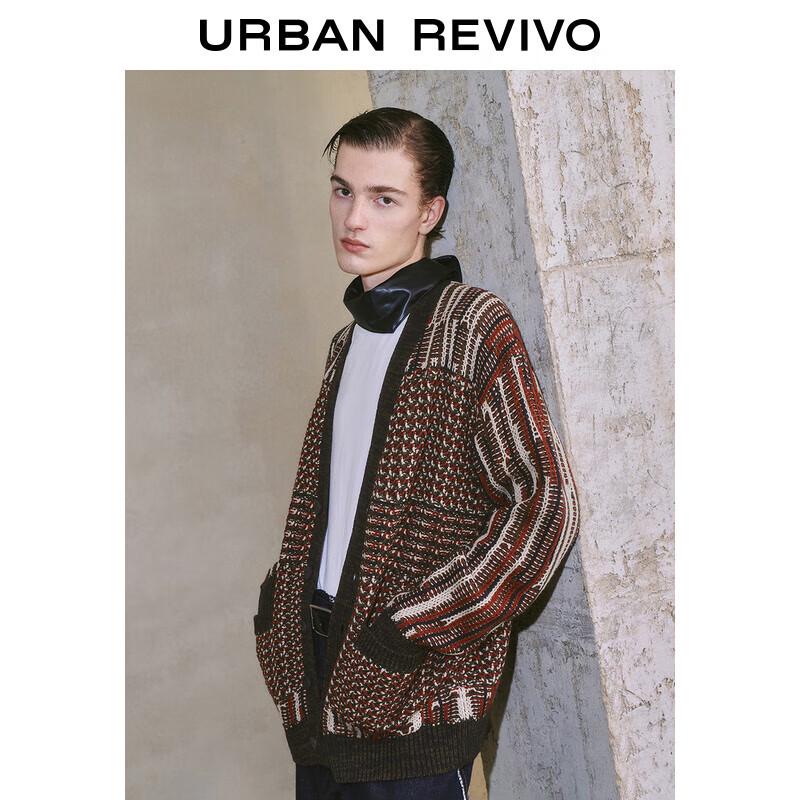 

UR Men s Retro Color-Block V-Neck Knit Cardigan L