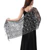 50*180cm with Fringed Women's Sparkling Sequin Lace Deco Scarf, Shawl Wraps For Evening Dress Mesh Shawls Capes For Party