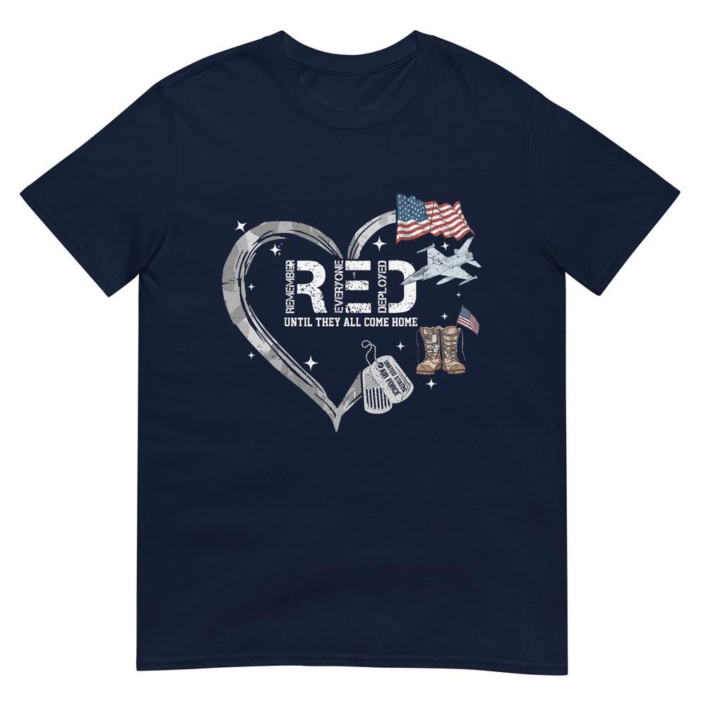 Red Friday Until They All Come Home Camo Heart Air Force Tshirt S