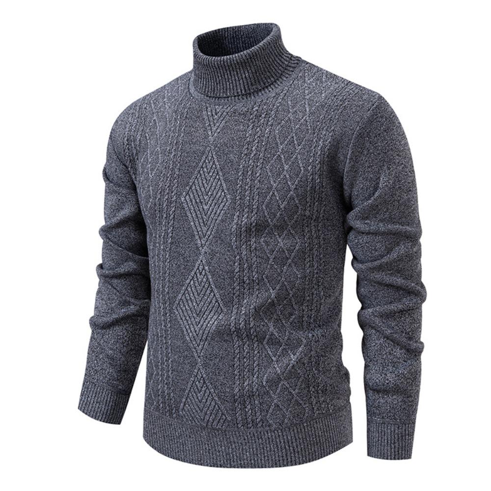 Autumn and Winter Men's High-neck Sweater, Thickened Sweater, Casual Warm Base Knitted Sweater