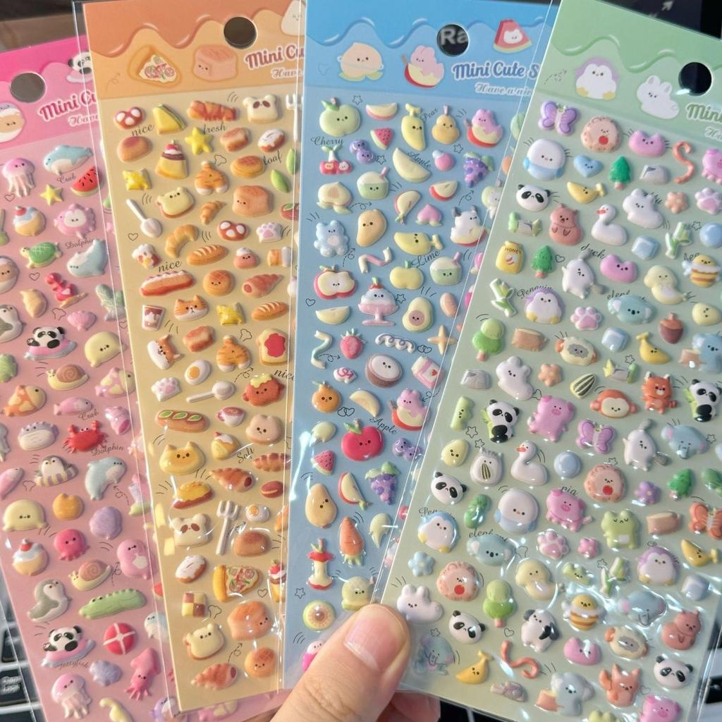 Animal Family Foam Puffy Stickers Cat Dog Waterproof Decals DIY Decor For Journal Kpop Photocard Phone Case Craft Stationery
