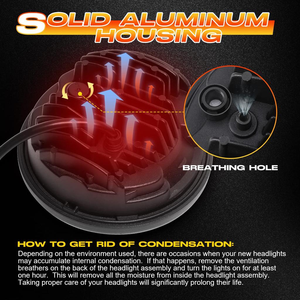 DOT Approved 80W 5-3/4" 14.6cm Round LED Projection Headlight Dyna Street Bob Super Wide