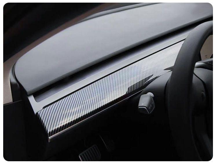 Carbon Fiber Decor Strips for Tesla Model 3/Y Dashboard & Console Protection