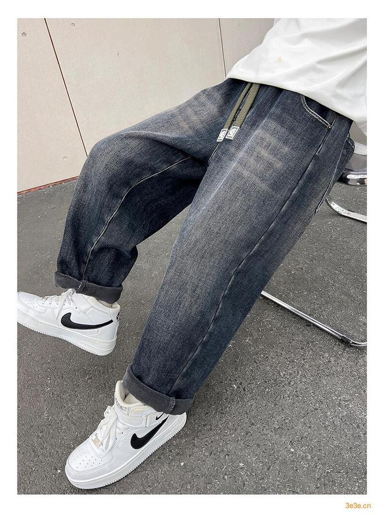 Boys' Plush Lined Jeans - 2025 Autumn/Winter Casual Fashion for Middle and Older Children