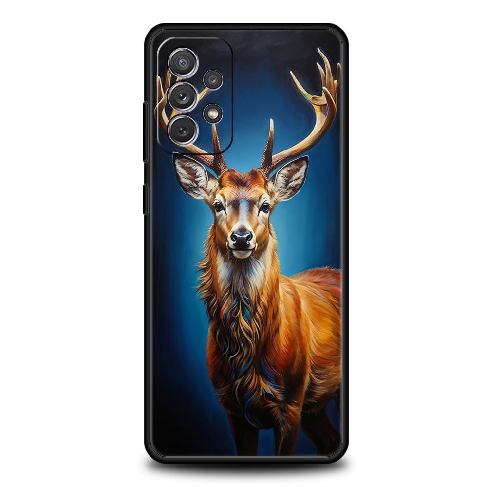 Deer Lichee Pattern Phone Case for Samsung Galaxy A55 A35 A15 A14 A13 A25 A54 A51 A71 A72 A73 A32 A52 A41 5G Soft TPU Shell Bags
