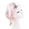 Amoeba satin headscarf cap, ethnic print headscarf triangular braid cap chemotherapy cap JDT-463D