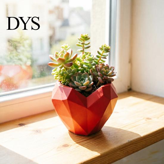 Garden Decoration Pot Geometric Heart Shape Flowerpot, Decorative Flower for Indoor Outdoor, Creative Love Planter Home Balcony Novelty