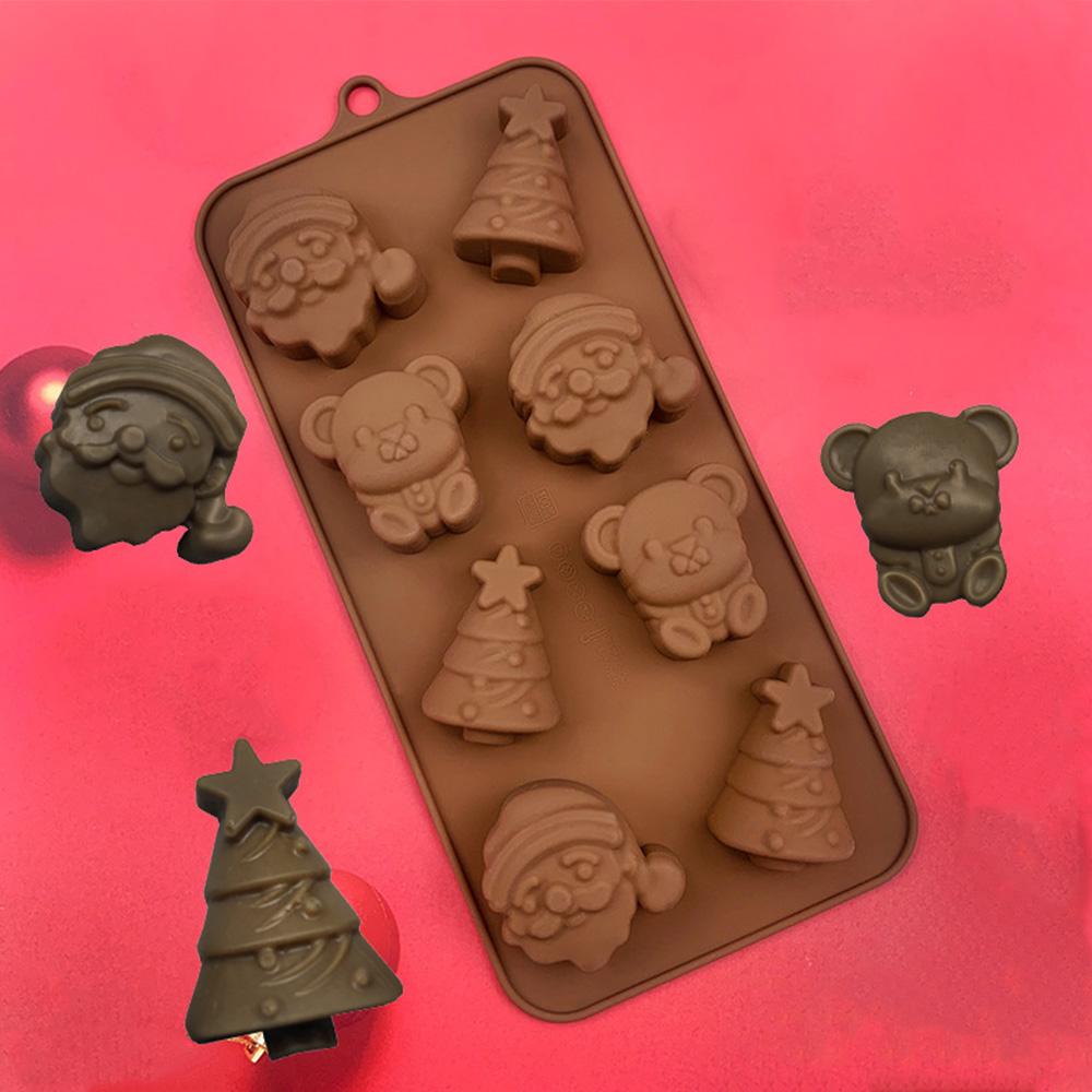 Silicone Mold Bakeware Food Grade Cake Mold Christmas Trees Snowman Gifts DIY Chocolate Baking Mold Cake Decoration Accessories