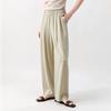 Basic House Women's High-Waisted Pleated Straight-Leg Trousers