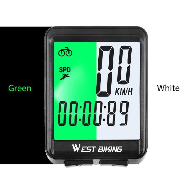 WEST BIKING Bicycle Wireless Computer MTB Road Bike Odometer Waterproof With Backlight Cycling Speedometer LED Rate Stopwatch