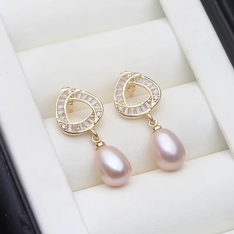 

Real Natural Freshwater Flower Pearl Earrings Woman,Wedding Silver 925 Pearl Earrings Wife Birthday Gift Pink Black Purple