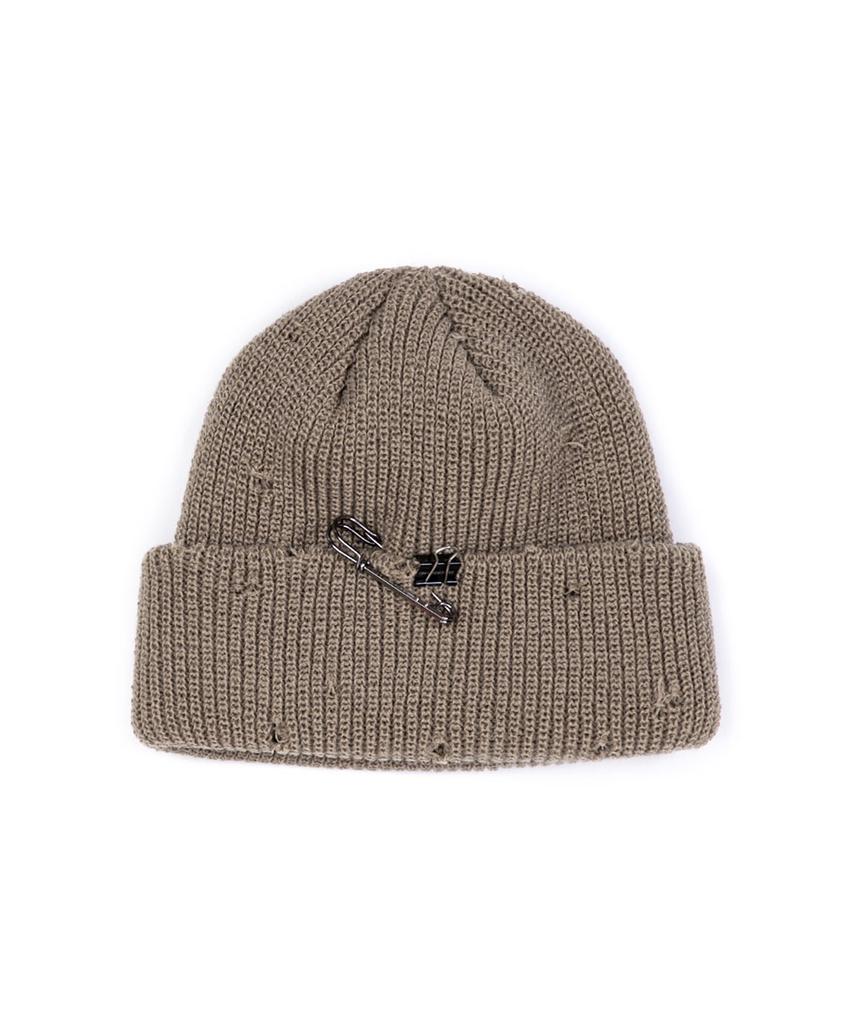 BLACKBLOND Vividi Lip Custom Short Beanie (Dark Beige)