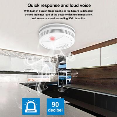 Smoke Detector EN14604 Battery Operated Live Strobe and Sound Alarm Easy To Install Highly
