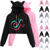 Women Tok Tik Short Pullover Hoodie Spring Autumn Sweatshirt Jumper Tops Crop
