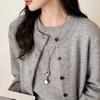 Love water drop liquefied metal pink, black zircon sweet cool necklace, titanium steel beaded chain color-preserving collarbone chain