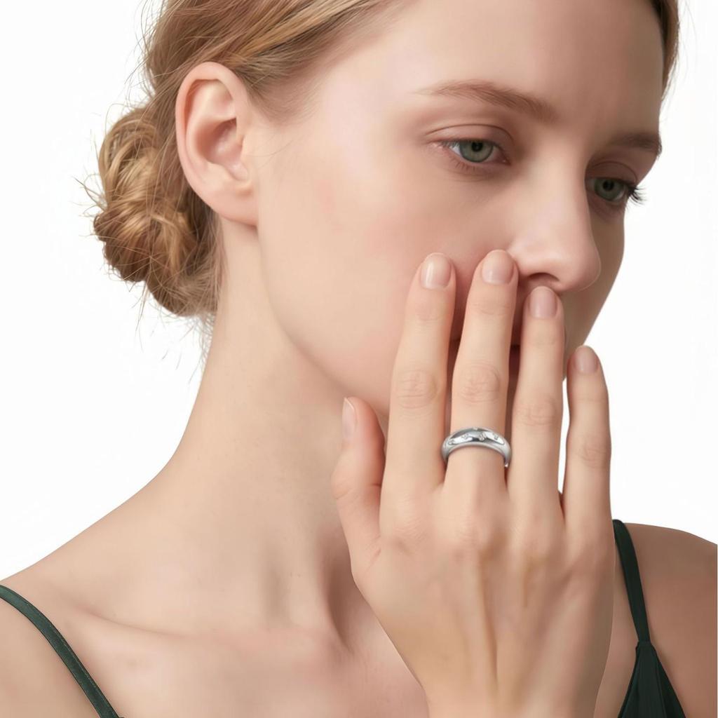 S925 Silver Moissanite Ring with Stars – Elegant and Fashionable Women's Accessory