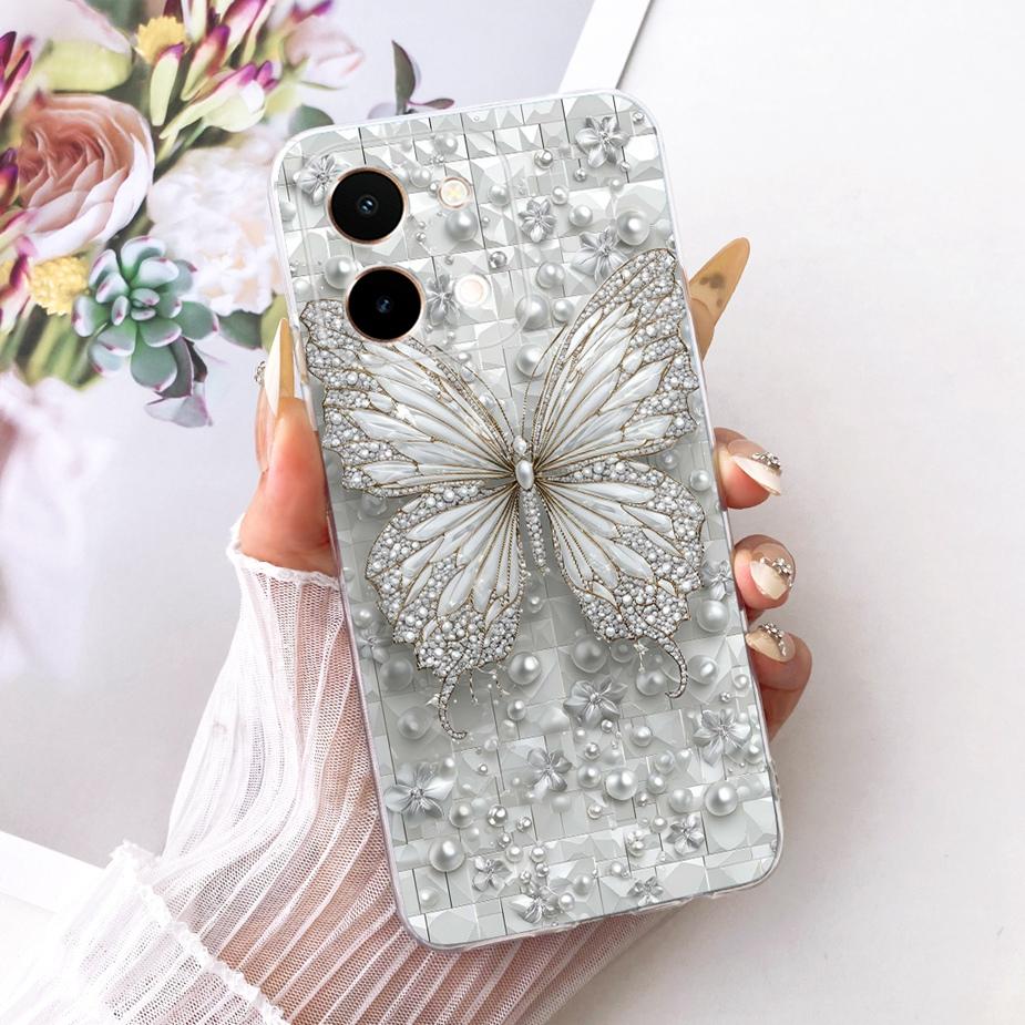 For Vivo Y28 4G Case V2352 Luxury Butterfly Painted Cover Soft Slim Phone Case For Vivo Y28s V2346 Y 28 s VivoY28 5G Fundas Bags