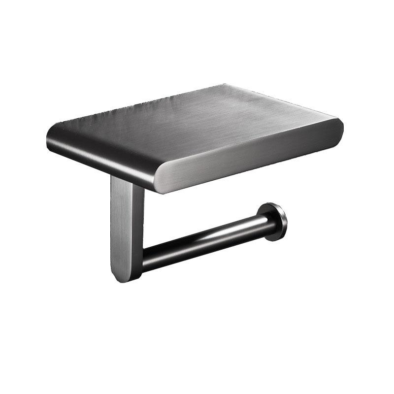 Gray Brass Bathroom Paper Towel Holder Wall Mounted Roll Holder Home Toilet Paper Holder Cell Phone Holder Bathroom Accessories