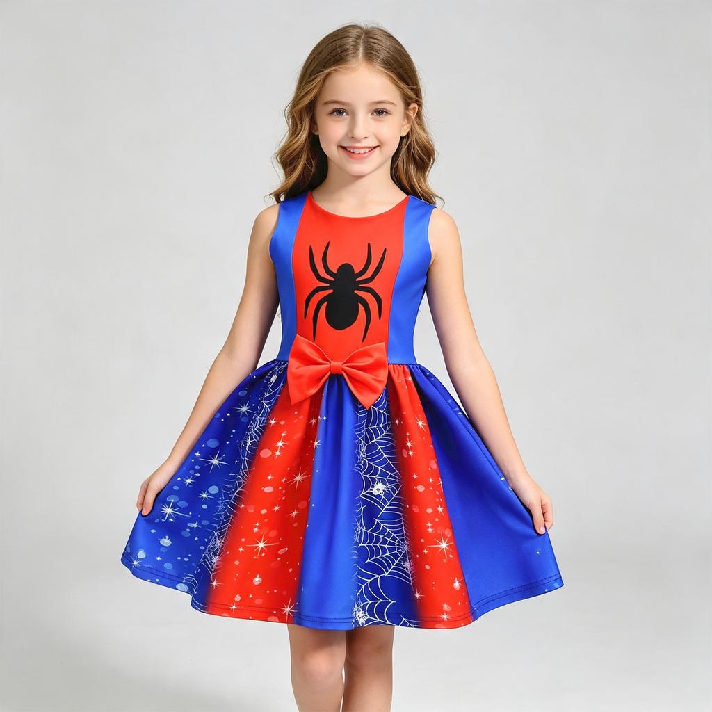 Girls' Sleeveless Costume Dress for Kids Role Play Party and Dress-Up Outfit
