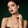 Fashion Clover Necklace Bracelet Set Women Minimalist Lucky Jewelry