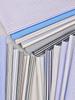 Blue, White, Gray Striped Cotton Fabric for Summer Shirts and Work Dresses