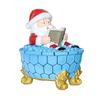 Yousheng Christmas Ornament Santa Claus Shower Design LED Night Light Resin Craft Figure Living Room Desktop Ornament
