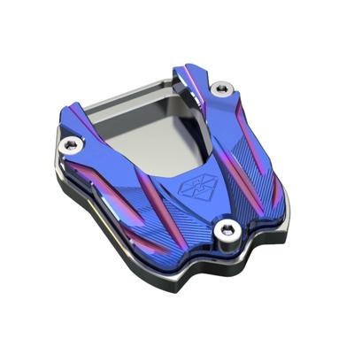 Muchas Sonrisas Honda Motorcycle Side Stand Plate Wide Type CBR250R CB400SF CB650R Fall Prevention (Titanium Blue)