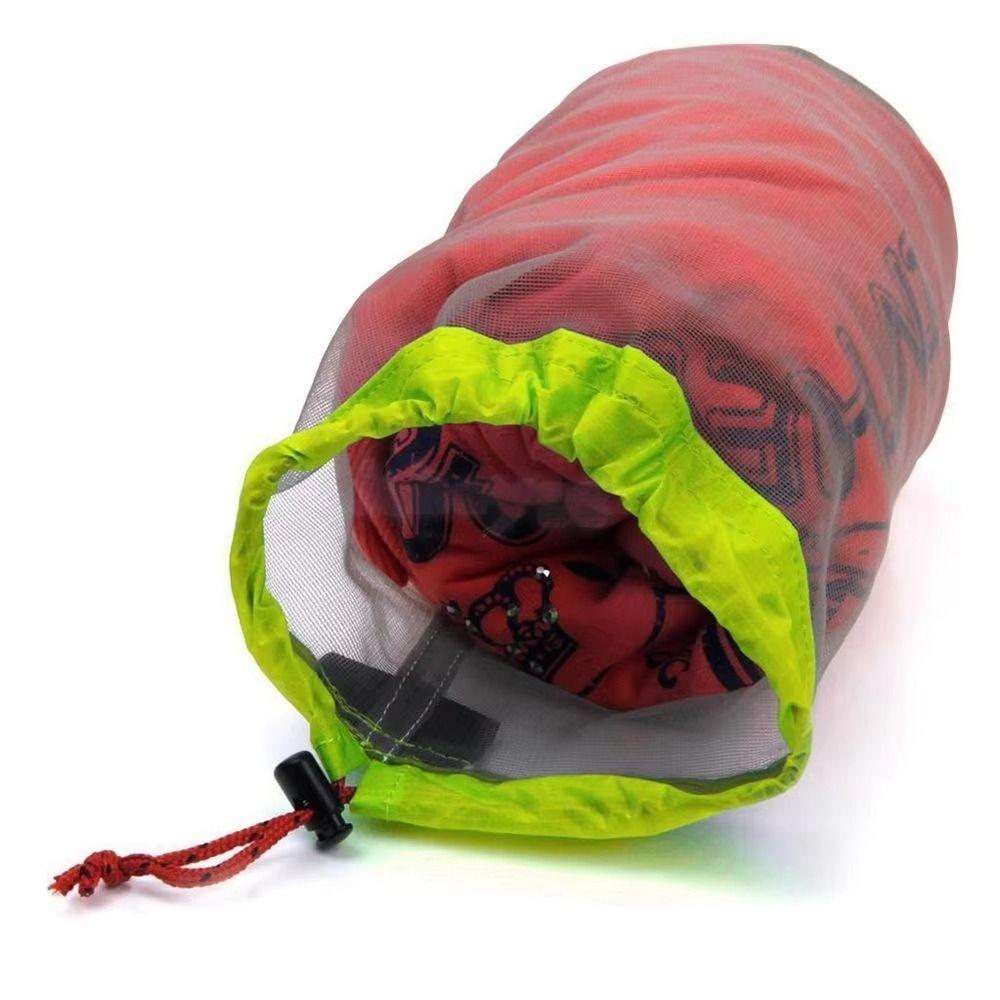 High Quality Drawstring Storage Bag Lightweight Ultralight Mesh Bag Climbing Organizer
