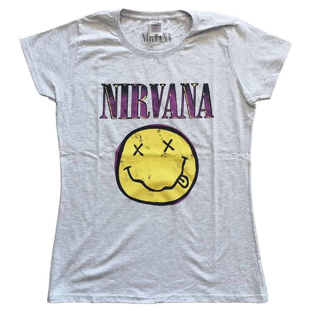 

26 Ladies Nirvana Happy Face Pink Officiële T-shirt vrouwen dames Unisex T-Shirt XXXXL