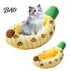 Decorative Pet Bed for Home Banana Cat Bed, Cozy Kitten Snuggle with Raised Edge, Edge Breathable Mesh Cover, Funny Indoor Cats Small Dogs Animal