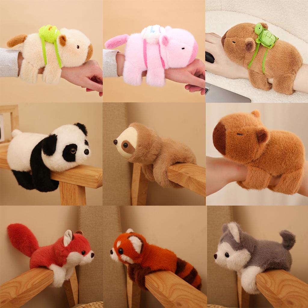 Cute Artificial Simulated Animal Papa Circle Ins Capybara Panda Slap Bracelets Wristband For Men And Women Lovely Children Gift