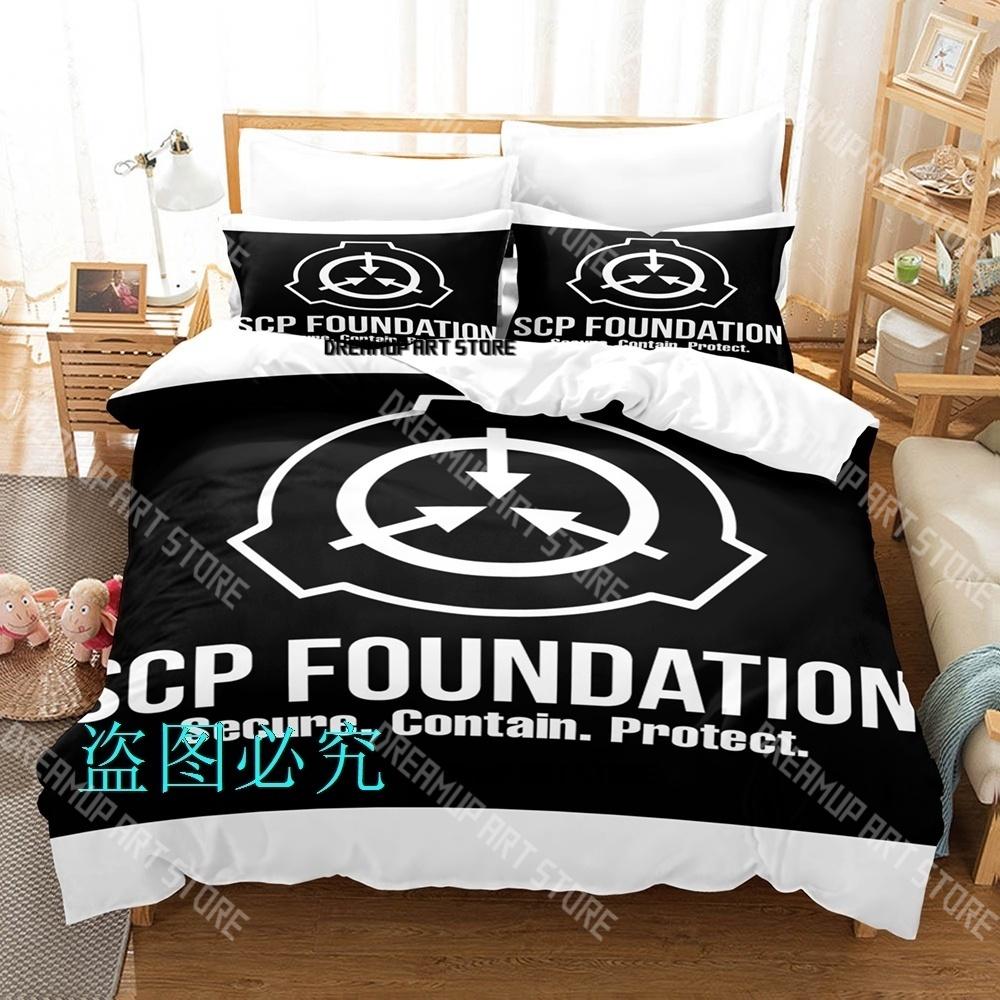 Fashion SCP Secure Contain Bedding Set Single Twin Full Queen King Size Bed Set Kids Bedroom Duvetcover Sets Bed Sheet Set