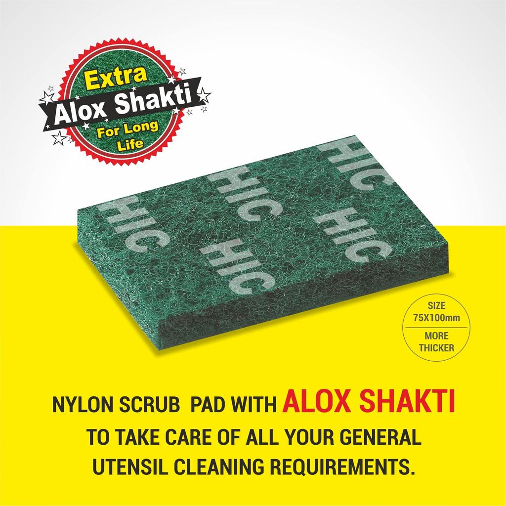 HIC Jambo Extra Thick Scrub Pad Multipurpose Scrub Pad for Kitchen Tiles and Utensil Scrubber Non-Scratch 3X Times Better and Softer Than Normal