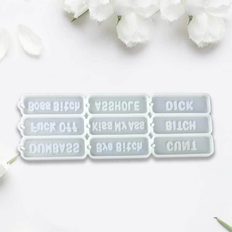 Shiny English Alphabet Keychain Silicone Epoxy Resin Mold DIY Keychain Pendant Jewelry for Luggage Tags Bag Accessories