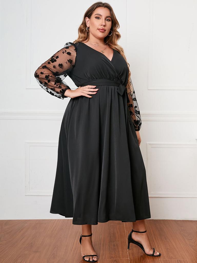 New Style Fashion Long Sleeve Loose Large Size Women's Dress