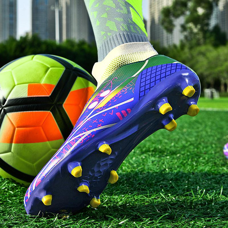 35-45Unisex Football Boots Youth Large Size Football Boots Rubber Soft Sole Long Nails AG Professional Artificial Lawn Training Football Shoes