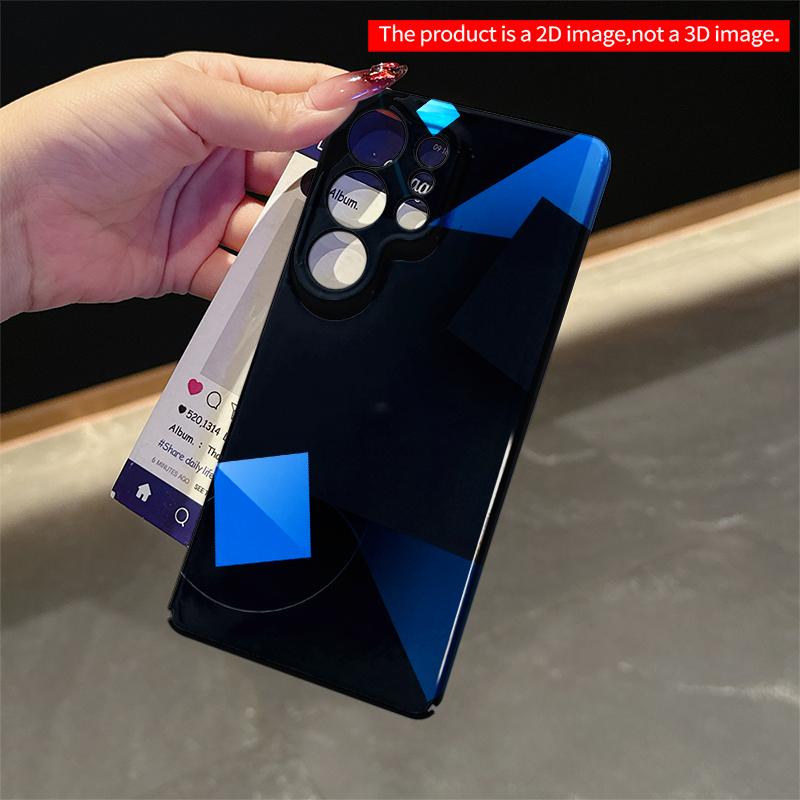 2DFlat Samsung phone case Blue Geometric Shapes Mobile Case Applicable to Galaxy S22 S23 S24 S25ULTRA S26 A12 A13 A14 A15 A16