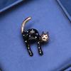 Blucome Broșe în formă de pisică cocoșată pentru guler, ace pentru rever, stil nou, pentru nuntă, ace, bijuterii, agrafă pentru fete