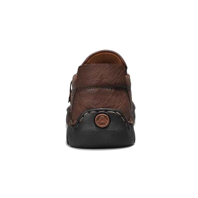 Men's Low-top Casual Leather Shoes Wear Resistant Non Slip Sneakers Comfortable Walking Footwear for Daily Work Outdoor Travel