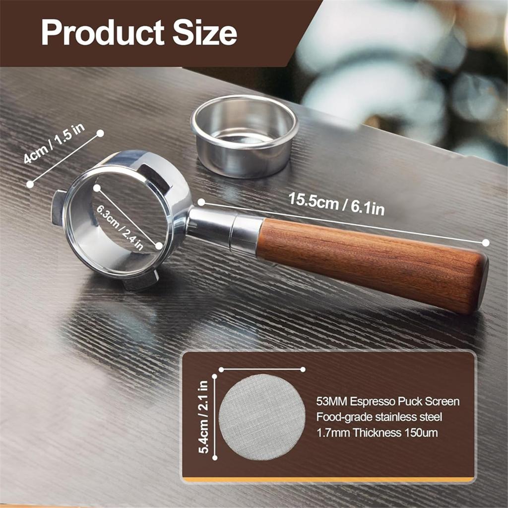 ABIY 54 Mm Bottomless Portafilter with Puck Screen, for Breville Barista Express Machines,Stainless Steel Portafilter