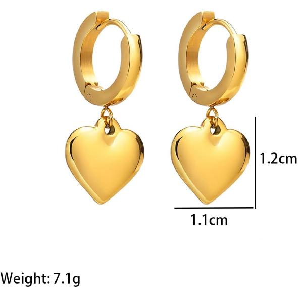 Gold Heart Earrings for Women Gold Huggie Earrings Hoop Earrings Chunky Heart Drop Earrings Birthday Jewelry for Women